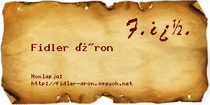 Fidler Áron névjegykártya